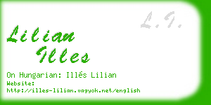 lilian illes business card